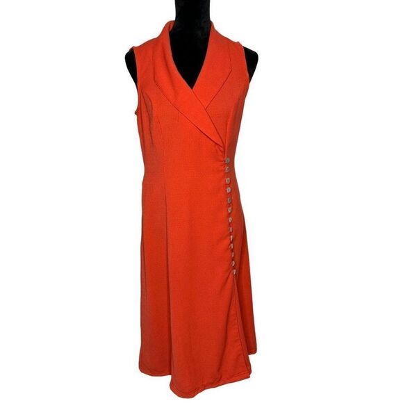 DRESSBARN Orange Midi Dress - Picture 1 of 14